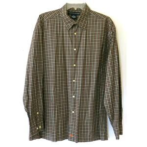 VINTAGE TOMMY HILFIGER Button Down Shirt Size L Men Casual Plaid Black Gray Y2K